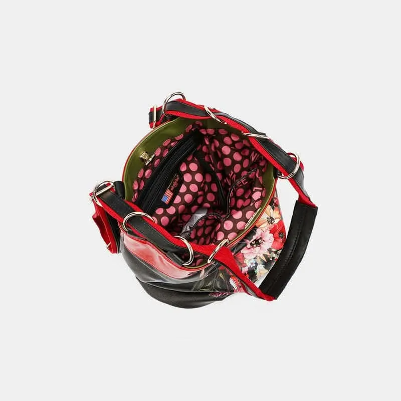 Floral print backpack bag - adjustable straps