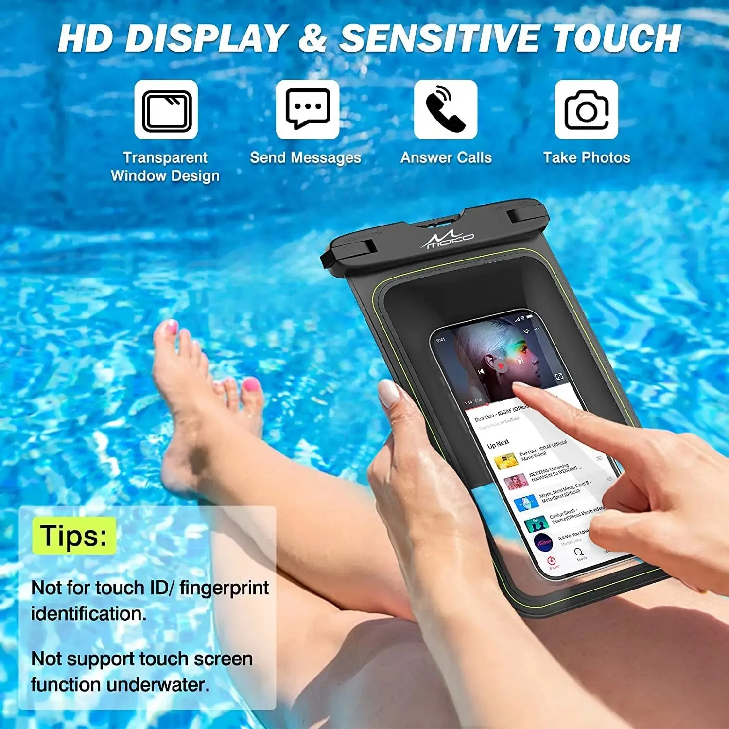 For Iphone 14 13 12 Pro Max Galaxy S23 S22 Ultra 9.5" Large Clear Phone Waterproof Dry Bag/pouch