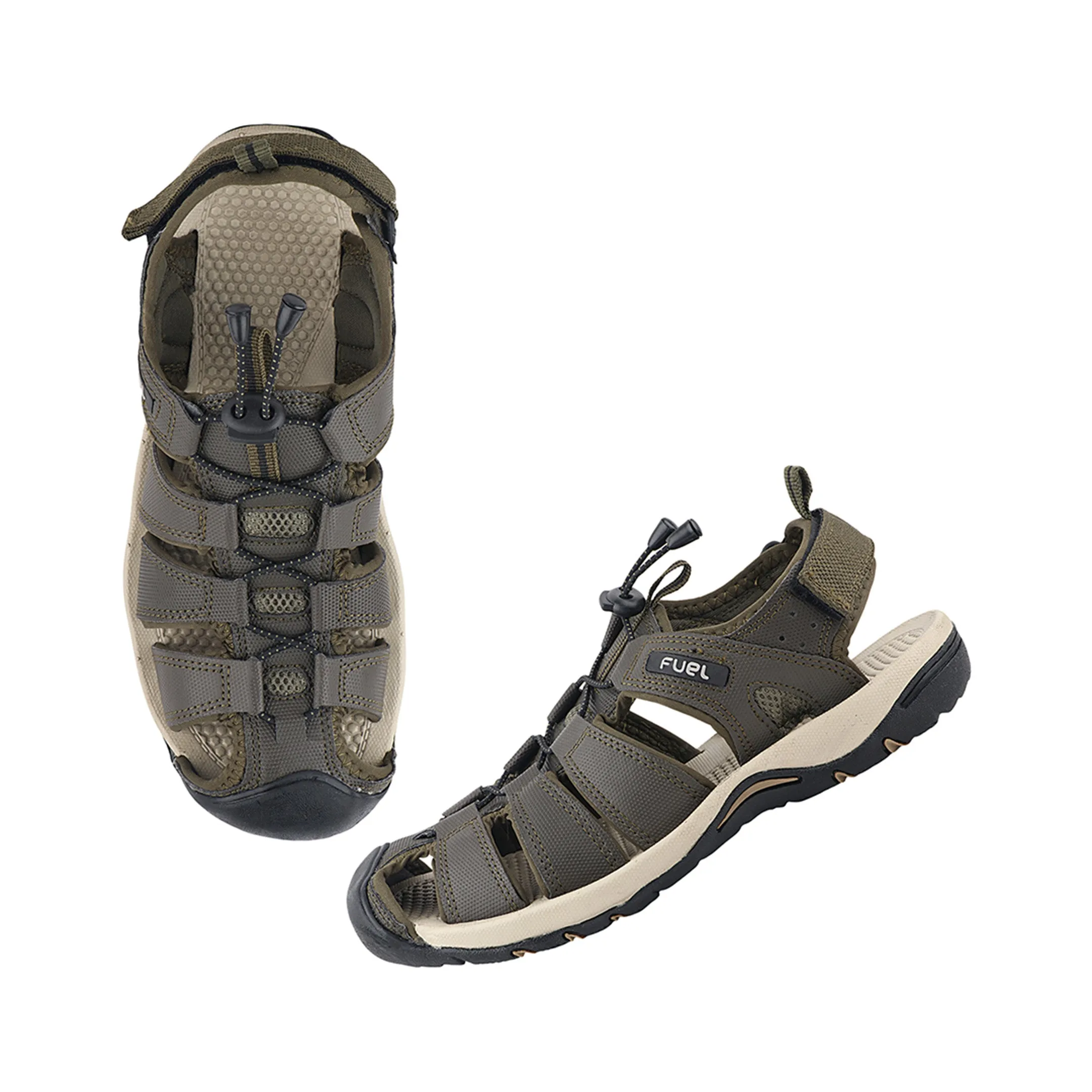 Fuel Soldier-08 Fisherman Sandals for Men (Olive-Beige)