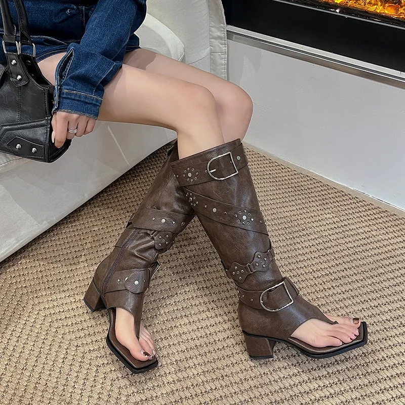 Glacienne Elegance Sandals Tall Boots