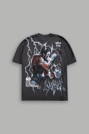 God Of Thunder "Premium" Oversized Tee in Wolf Gray