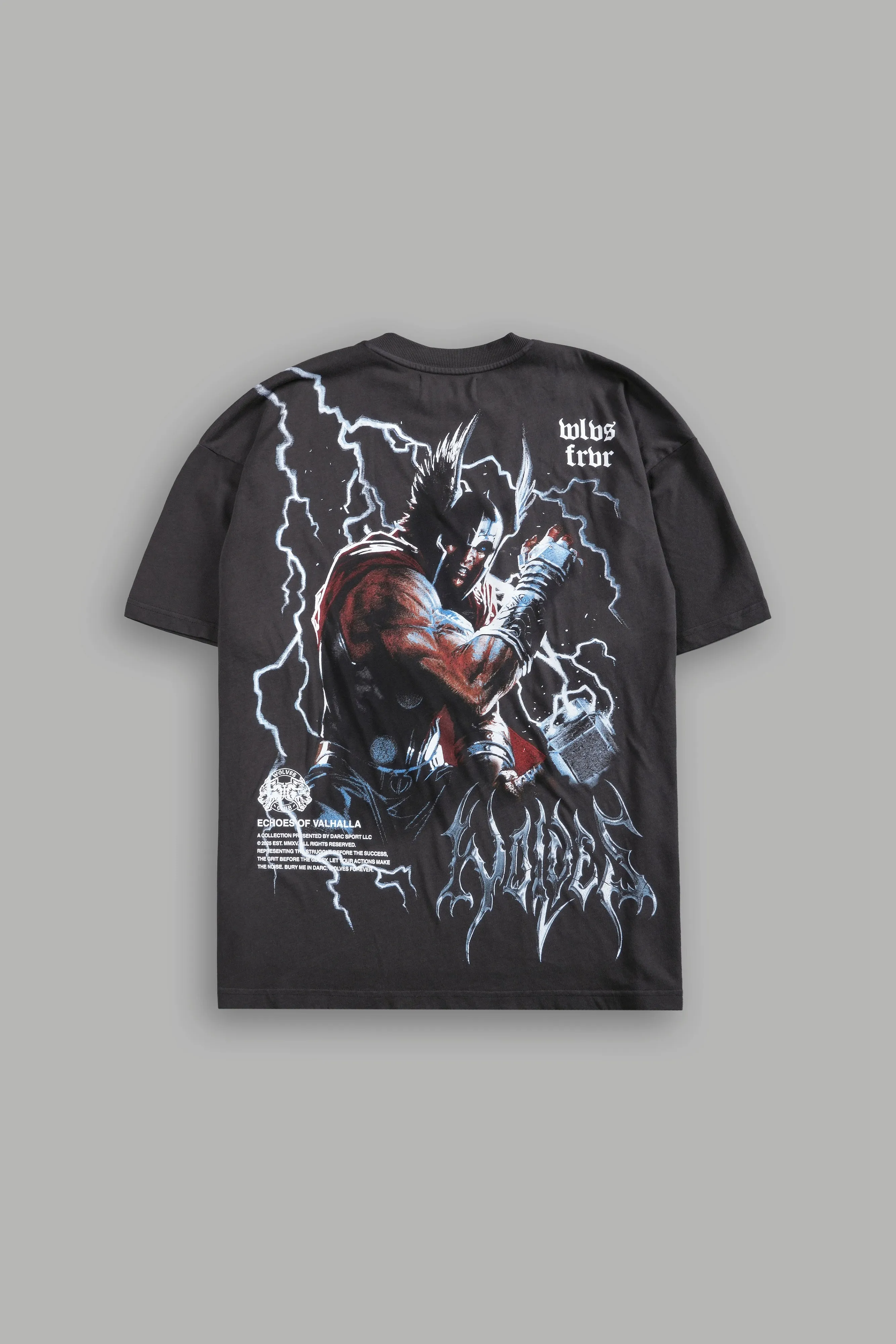 God Of Thunder "Premium" Oversized Tee in Wolf Gray