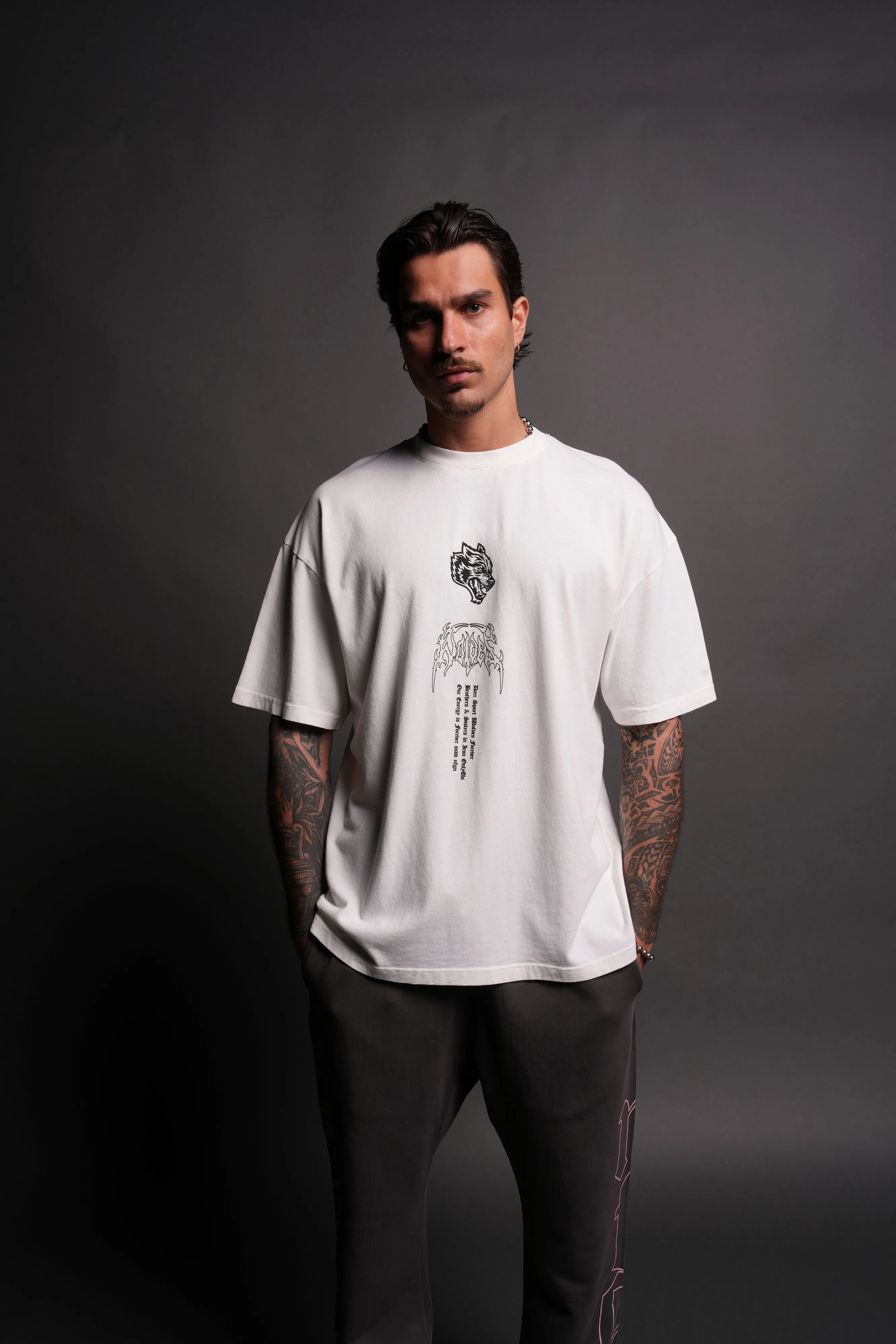 Gyomei "Premium" Oversized Tee in Cream