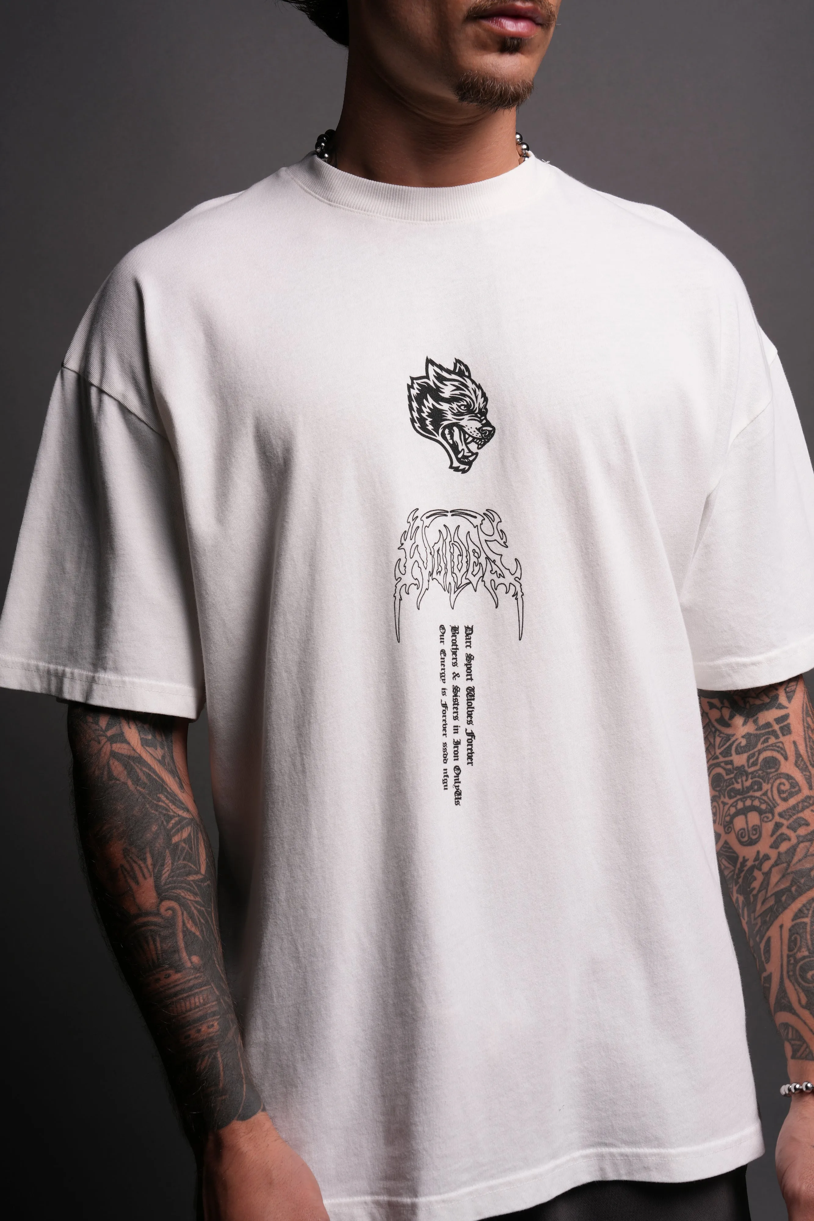 Gyomei "Premium" Oversized Tee in Cream