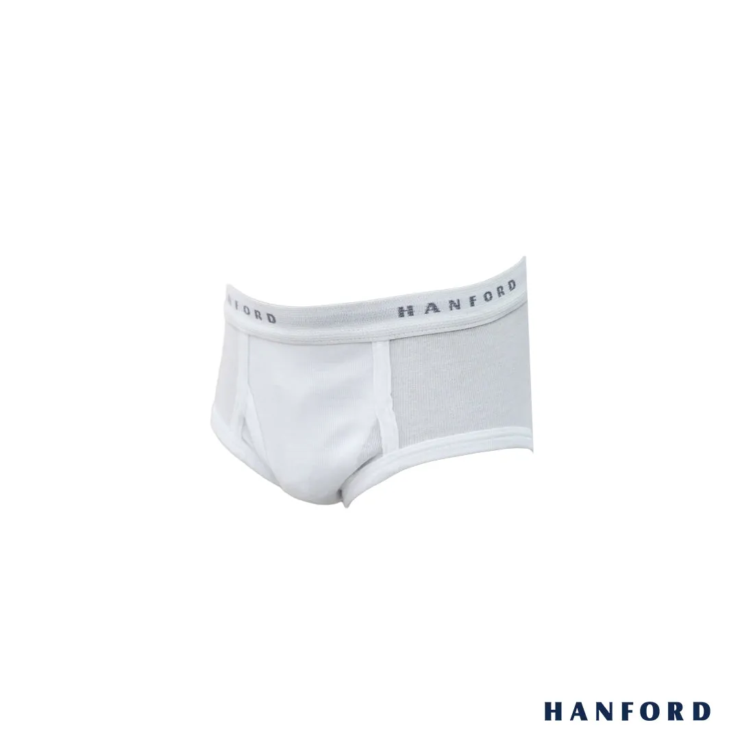 Hanford Kids Premium Cotton Briefs w/ Fly Opening W002 - White (Single Pack/1PC)