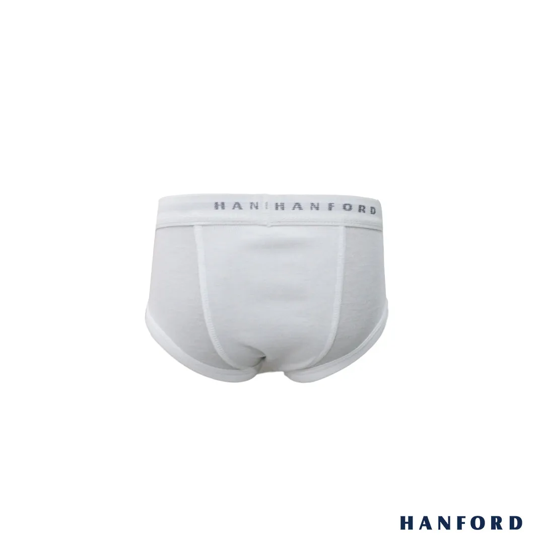 Hanford Kids Premium Cotton Briefs w/ Fly Opening W002 - White (Single Pack/1PC)
