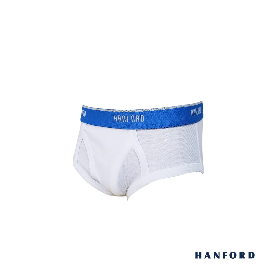Hanford Kids/Teens Premium Ribbed Cotton Hipster Briefs W/ Fly Opening Scott - Assorted (3in1 Pack)