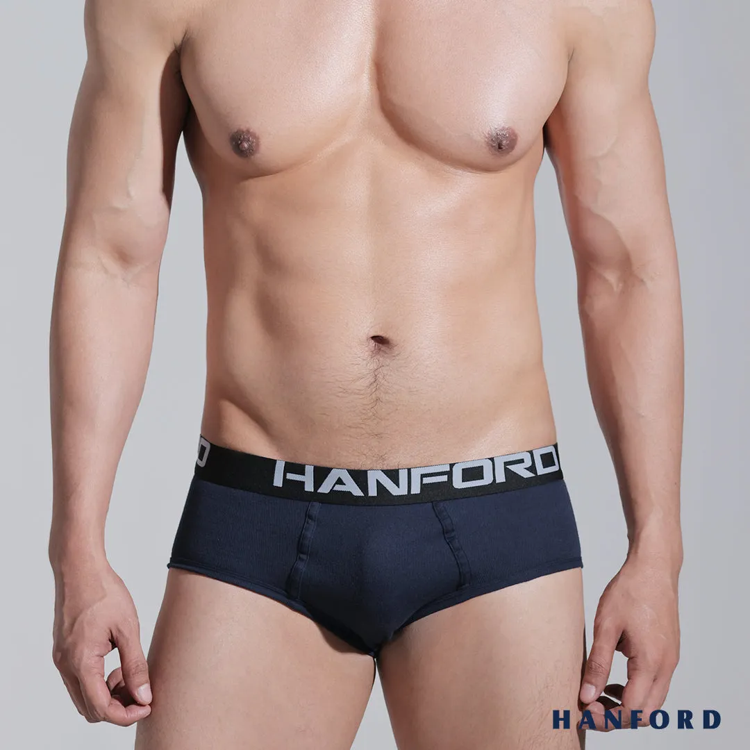 Hanford Men Premium Ribbed Cotton Modern Hipster Briefs Asgard - Assorted (3in1 Pack)