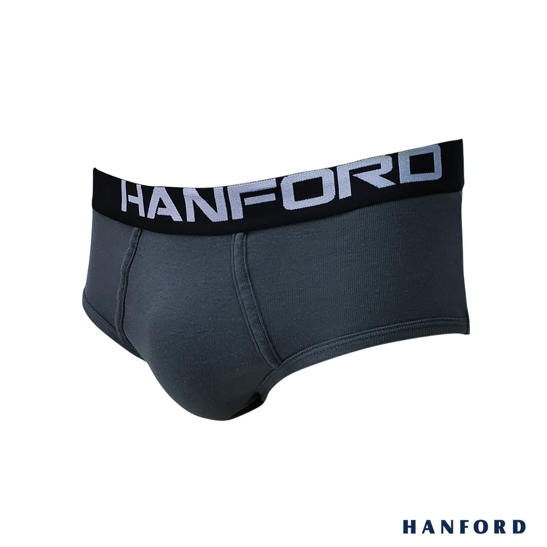Hanford Men Premium Ribbed Cotton Modern Hipster Briefs Asgard - Assorted (3in1 Pack)
