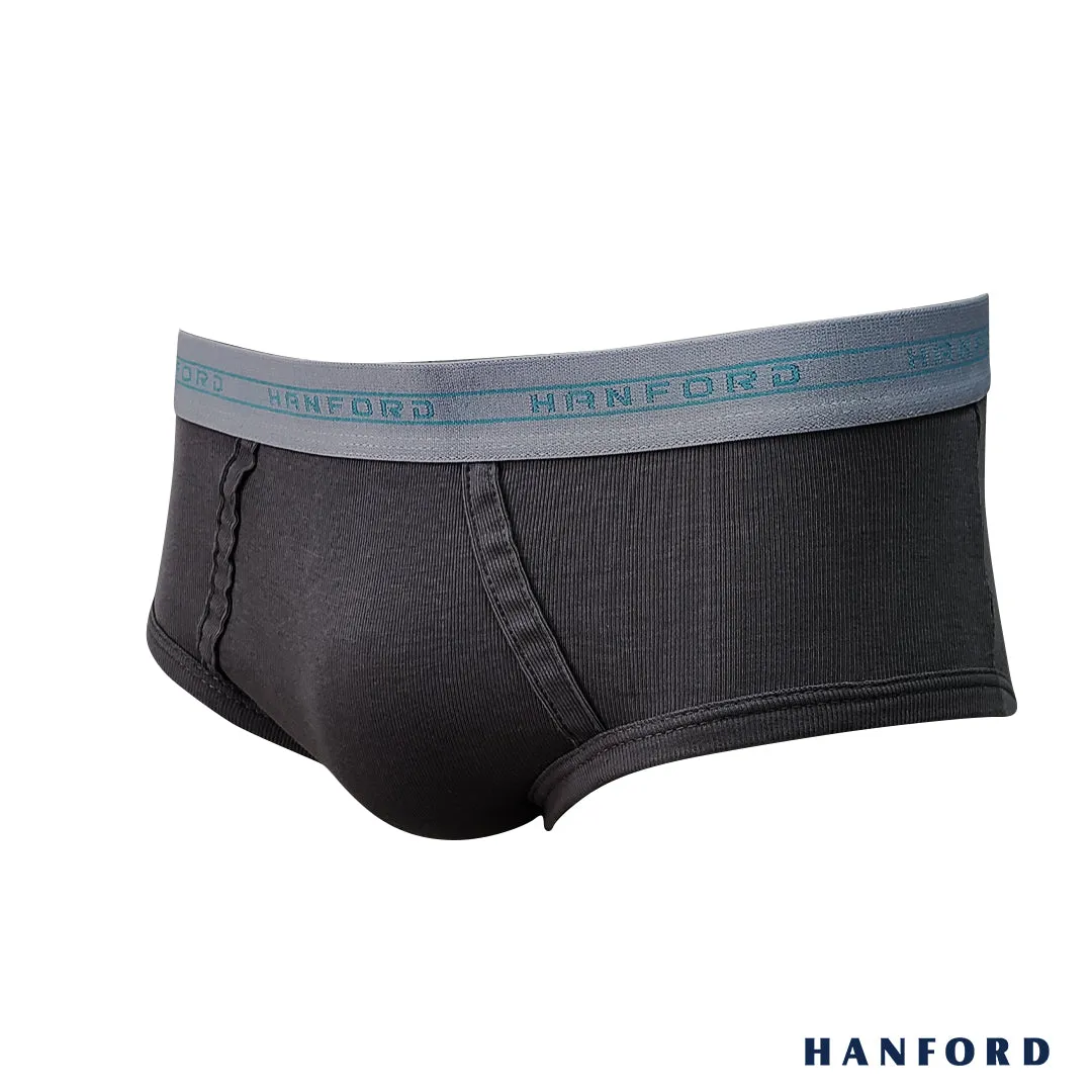 Hanford Men Premium Ribbed Cotton Modern Hipster Briefs Brent - Assorted (3in1 Pack)