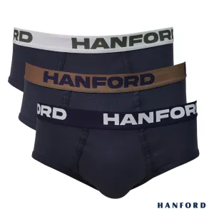 Hanford Men Premium Ribbed Cotton Modern Hipster Briefs Core - Assorted Colors (3in1 Pack)