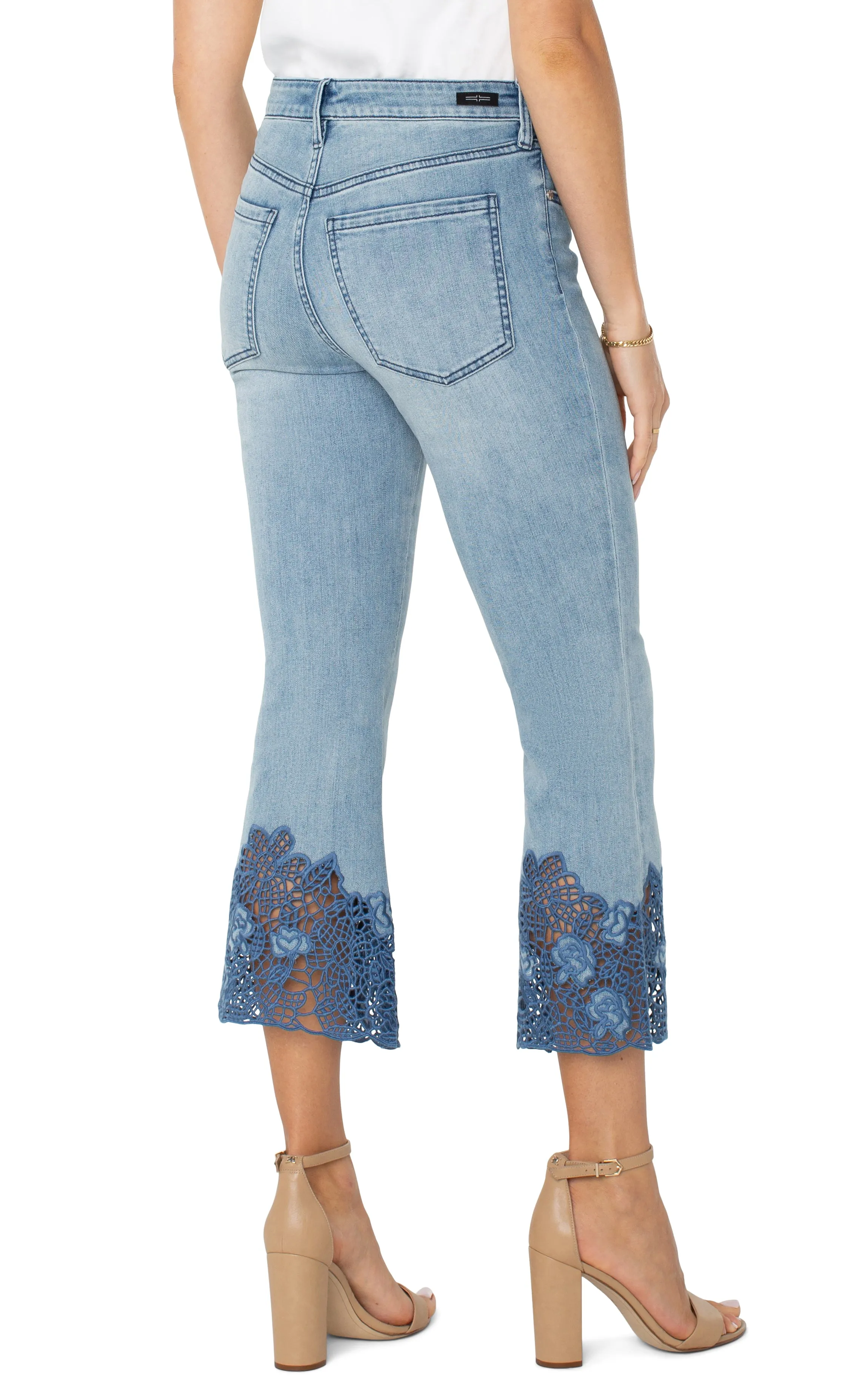 HANNAH CROP FLARE WITH CROCHET HEM