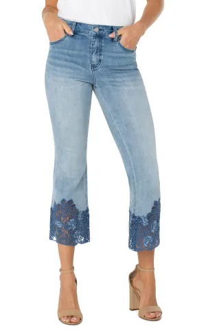 HANNAH CROP FLARE WITH CROCHET HEM