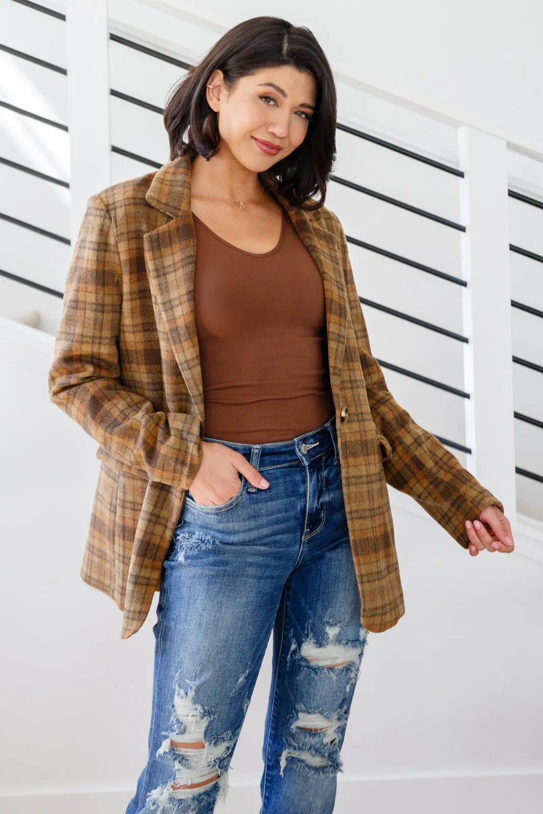 Haptics World Class Plaid Blazer
