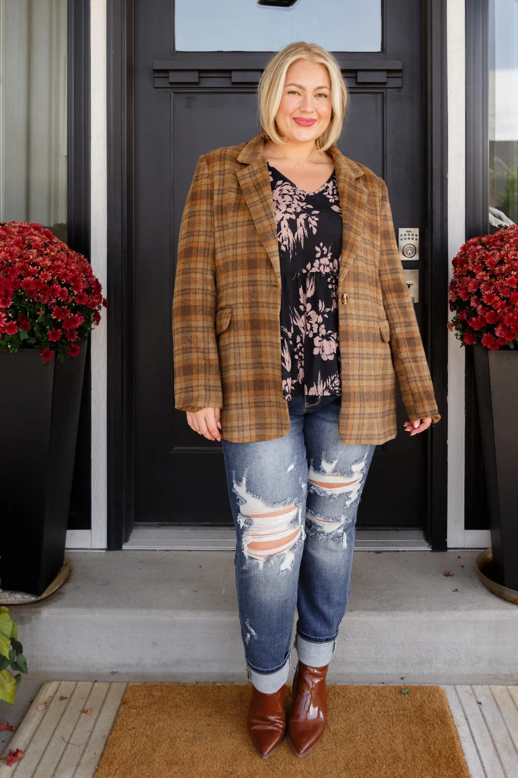 Haptics World Class Plaid Blazer