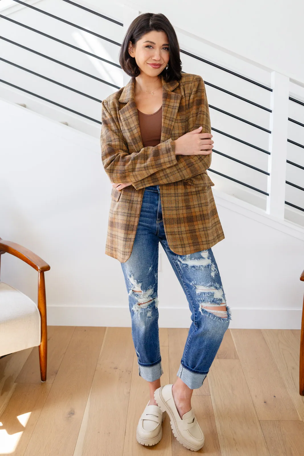 Haptics World Class Plaid Blazer