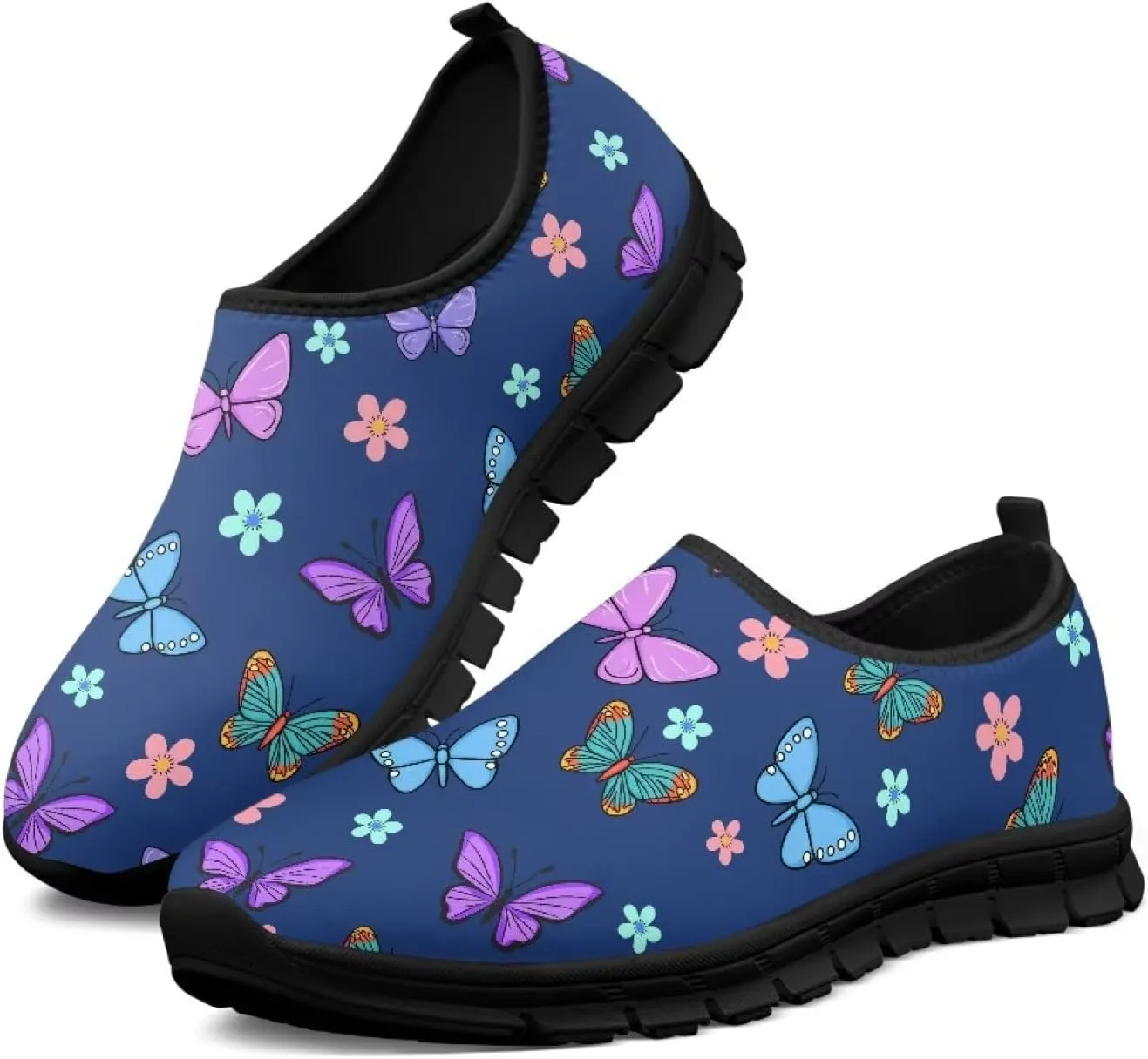 Indoor Outdoor Gym Sneakers Casual House Shoes for Women Classic Soft Breathable and Sweat-Absorbing Walking Loafers for Athletic Size 5.5-11.5 Black Sole