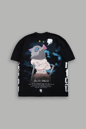 Inosuke "Side By Side" Series Premium Tee in Black