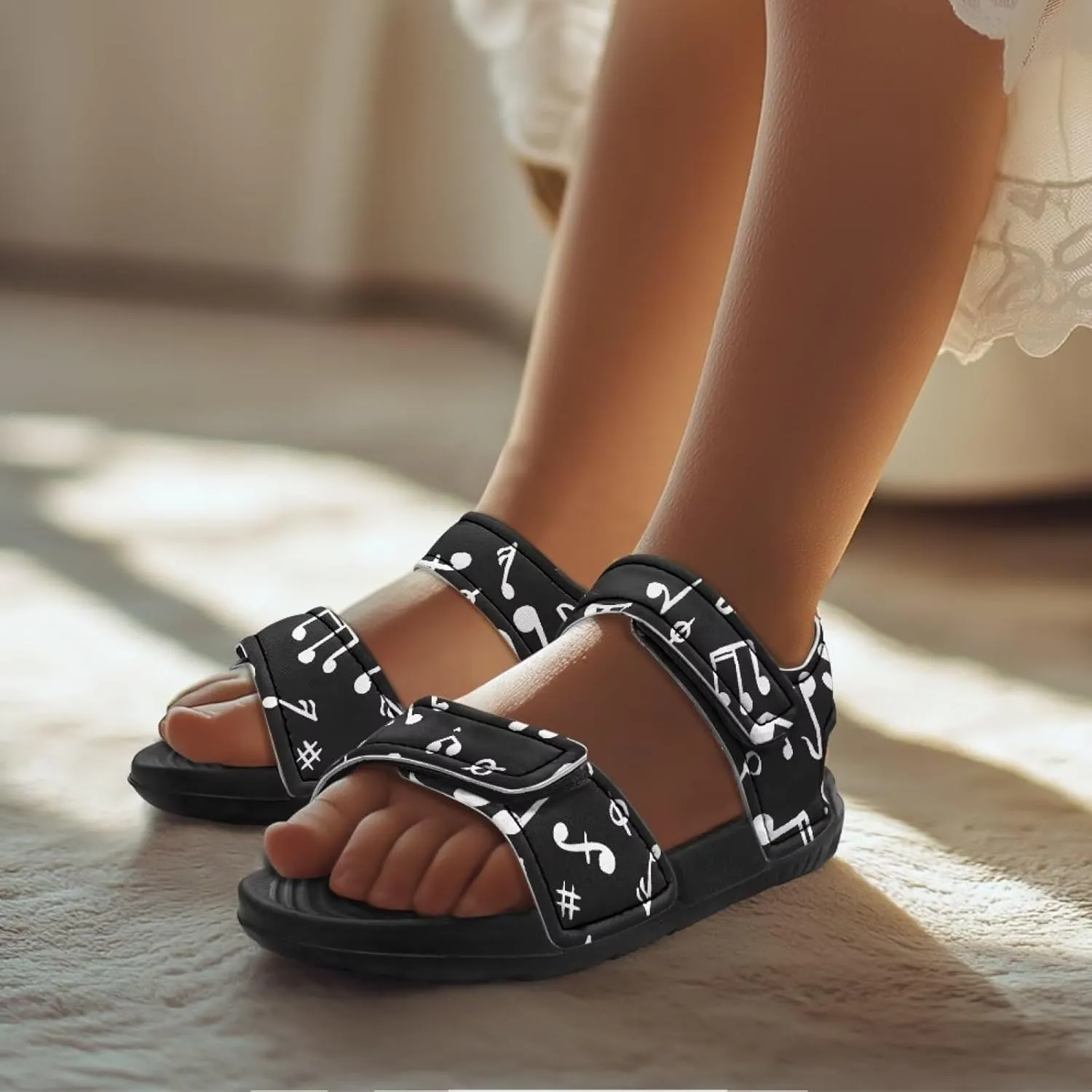 Kids Adjustable Buckle Sandals Outdoor Athletic Water Shoes for Toddler Little Kid Summer Camp Non-Slip Flat Sandal