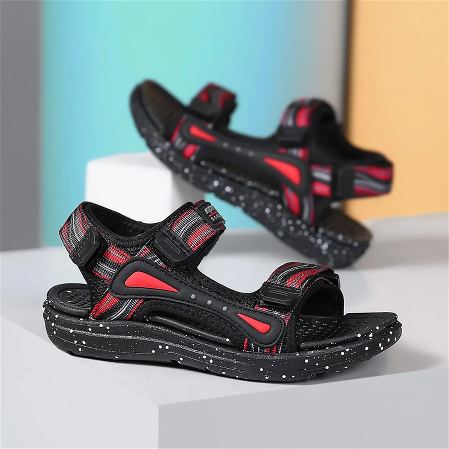 Kids Boys Sports Sandals Outdoor Hiking Beach Open Toe Lightweight Breathable Non Slip On Sandals for Toddler
