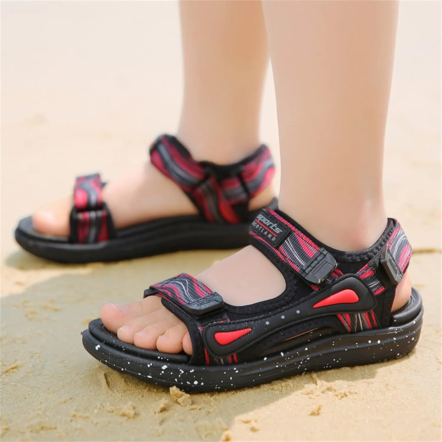 Kids Boys Sports Sandals Outdoor Hiking Beach Open Toe Lightweight Breathable Non Slip On Sandals for Toddler