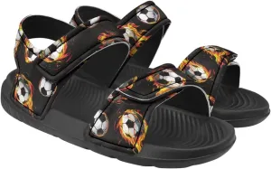 Kids Sandals for Boys Slip On Summer Shoes Kids Slide Sandals Double Bukle Strap Comfort Casual Summer Beach Shoes