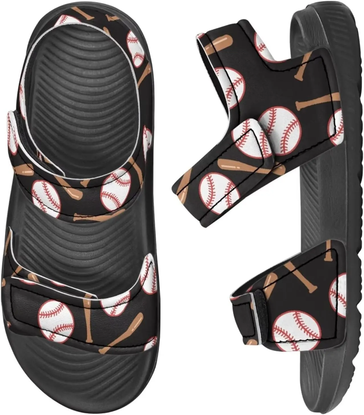 Kids Sandals for Boys Slip On Summer Shoes Kids Slide Sandals Double Bukle Strap Comfort Casual Summer Beach Shoes