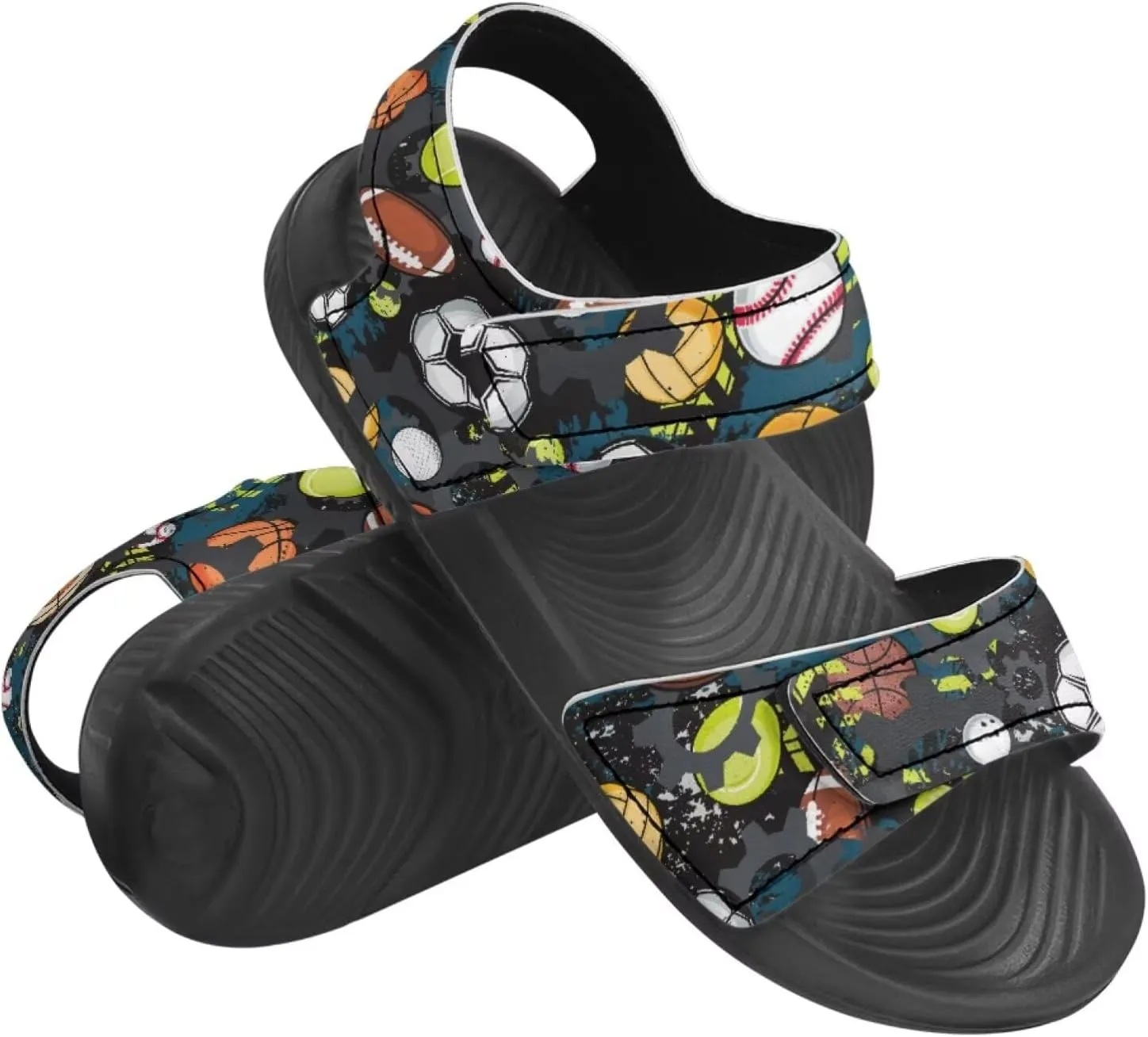 Kids Sandals for Boys Slip On Summer Shoes Kids Slide Sandals Double Bukle Strap Comfort Casual Summer Beach Shoes