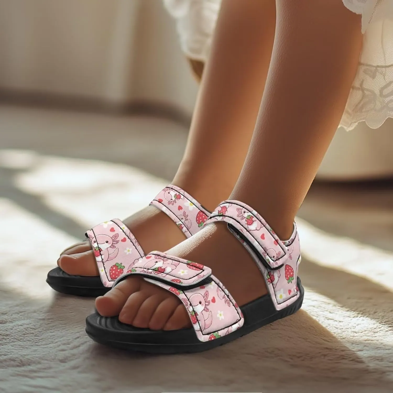 Kids Sandals Girls Toddler Summer Shoes Sandals for Kids Girls Summer Slide with Adjustable Strap Athletic Shoes
