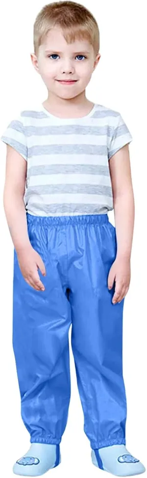 Kids Waterproof Rain Pant Outdoor Lightweight Cozy Rainwear Waterproof Rain Pants for Toddlers Kids