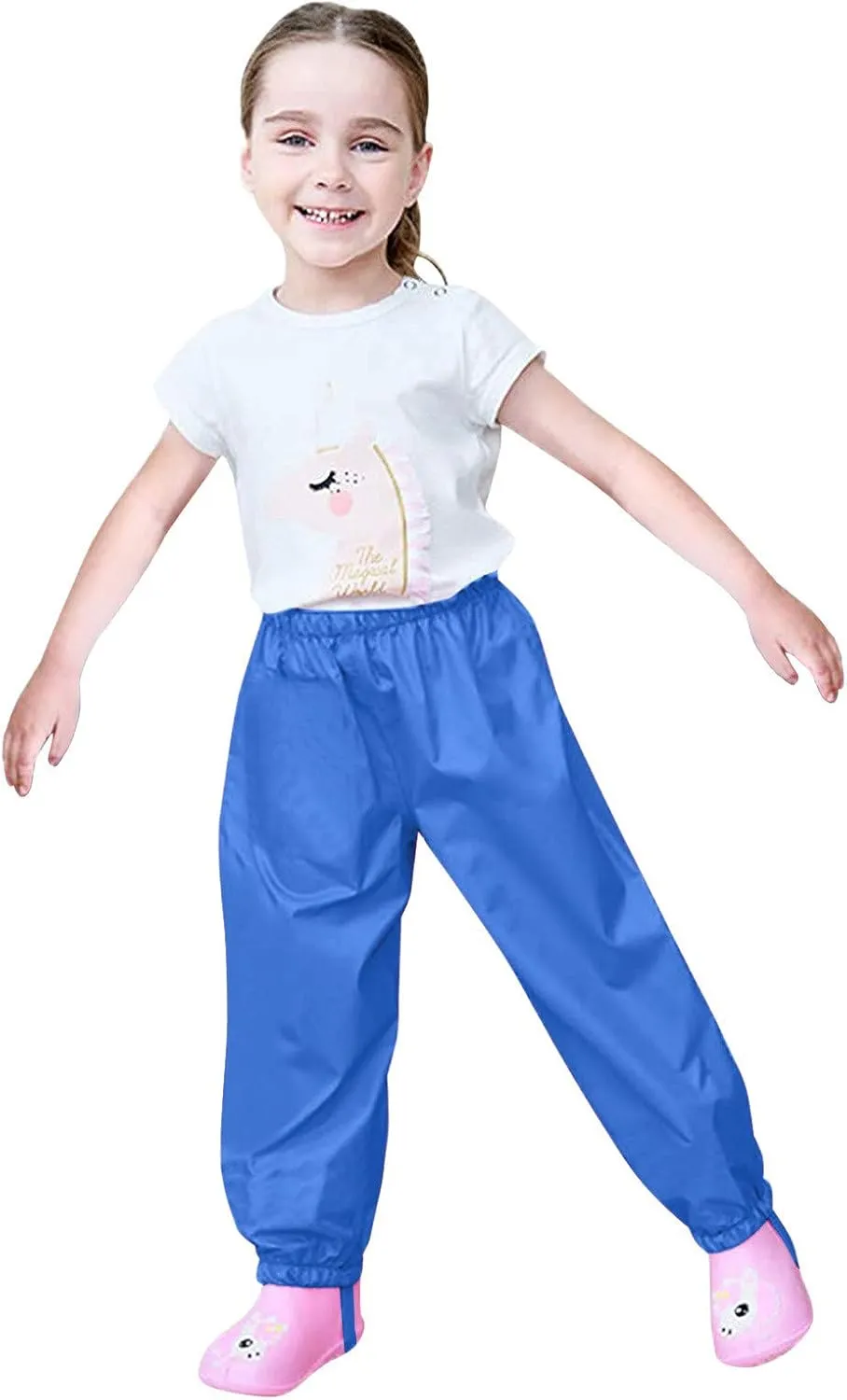 Kids Waterproof Rain Pant Outdoor Lightweight Cozy Rainwear Waterproof Rain Pants for Toddlers Kids