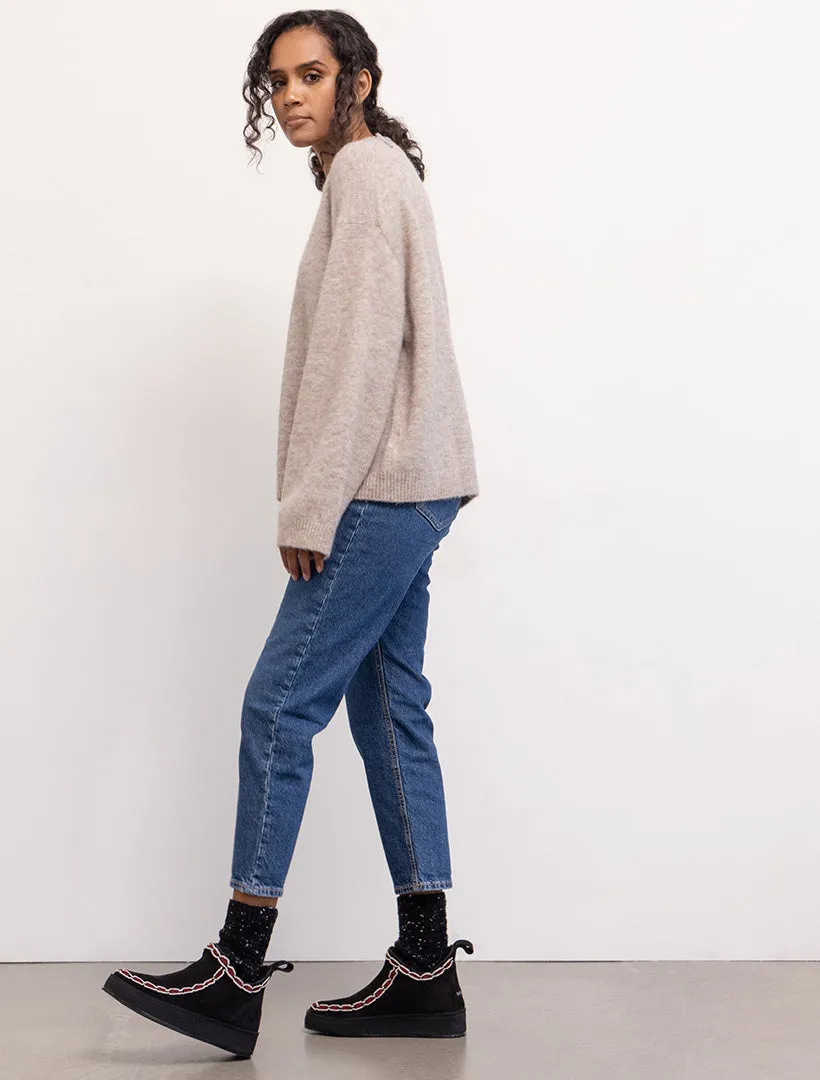 Kotro Moccasin Black Suede Natural Maroon