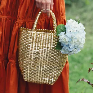 LA TOTE Recycled Tote Bag In Gold