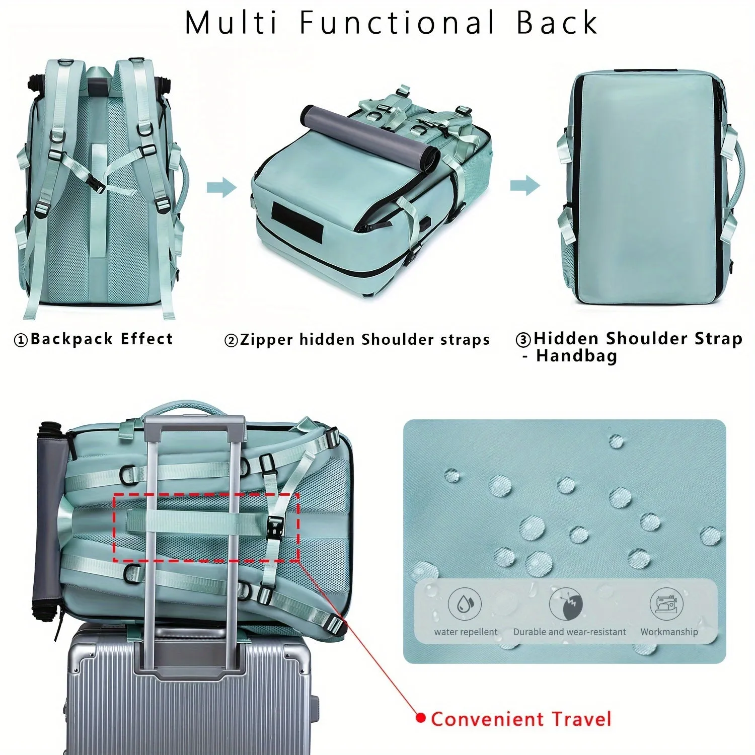 Large Capacity Laptop Travel Backpack with Shoe Compartment - Suitable For Business, Travel And College