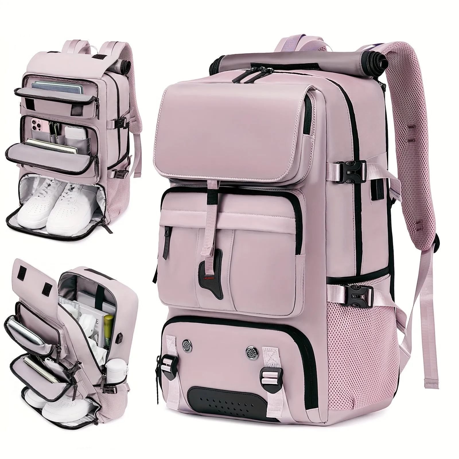 Large Capacity Laptop Travel Backpack with Shoe Compartment - Suitable For Business, Travel And College