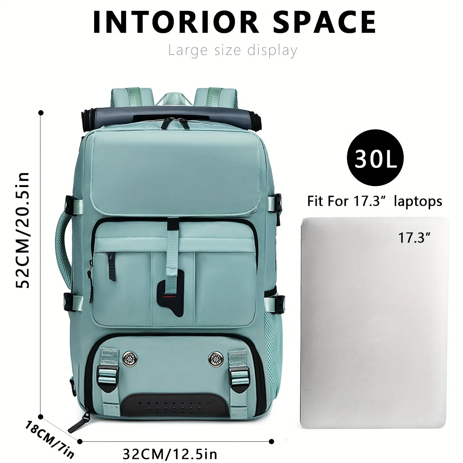 Large Capacity Laptop Travel Backpack with Shoe Compartment - Suitable For Business, Travel And College