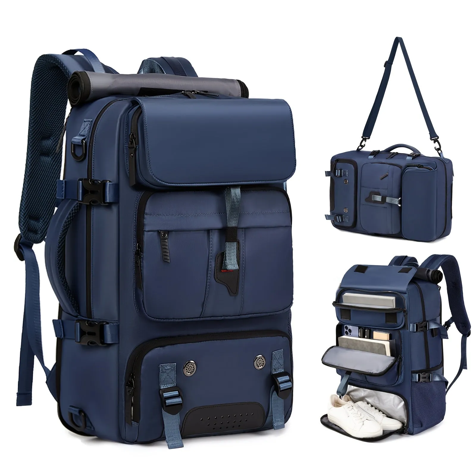 Large Capacity Laptop Travel Backpack with Shoe Compartment - Suitable For Business, Travel And College