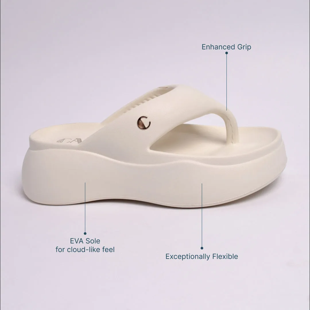 Marshmallow White Thong Slides
