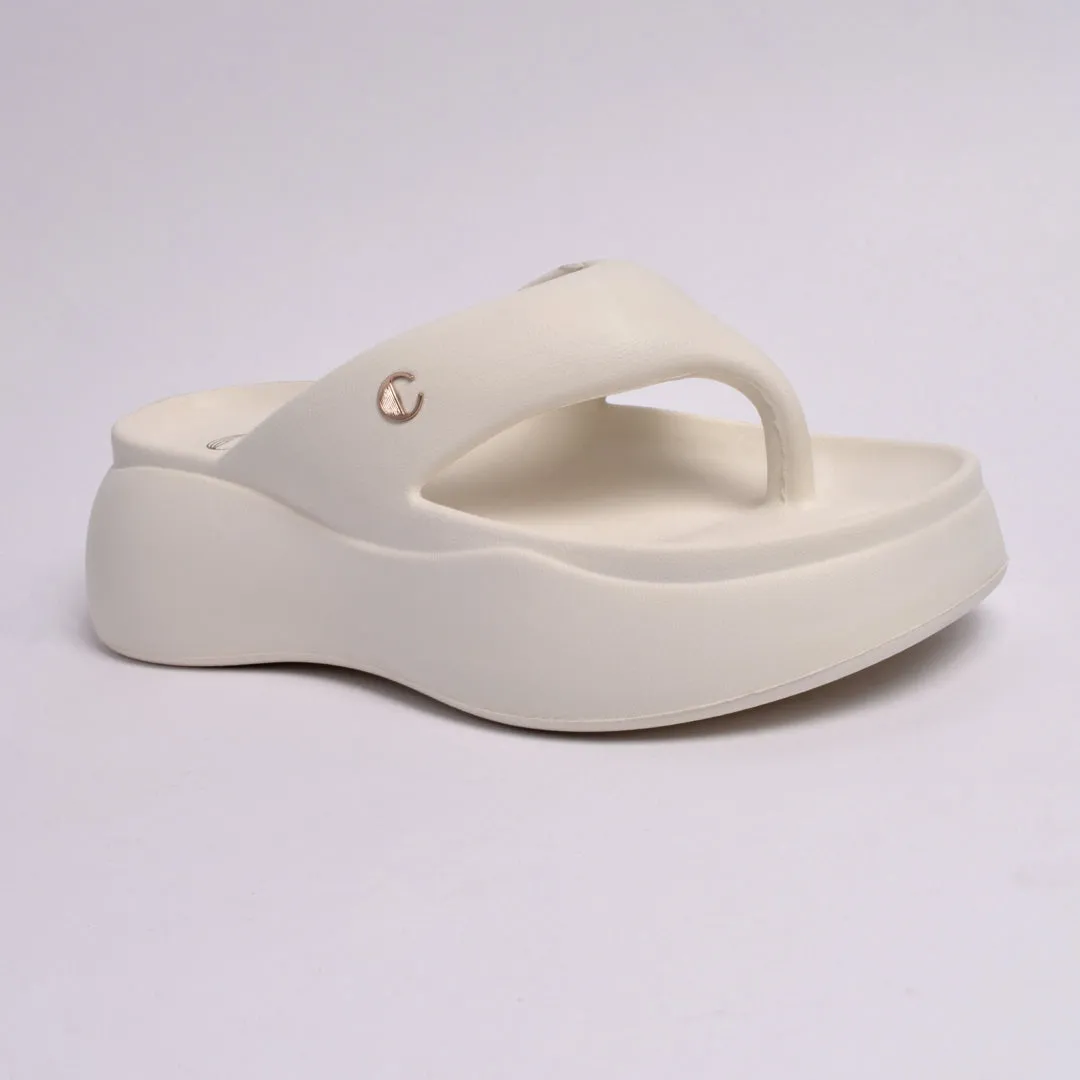 Marshmallow White Thong Slides