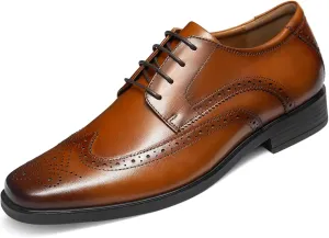 Mens Leather Oxford Shoes Formal Lace up Dress Shoes