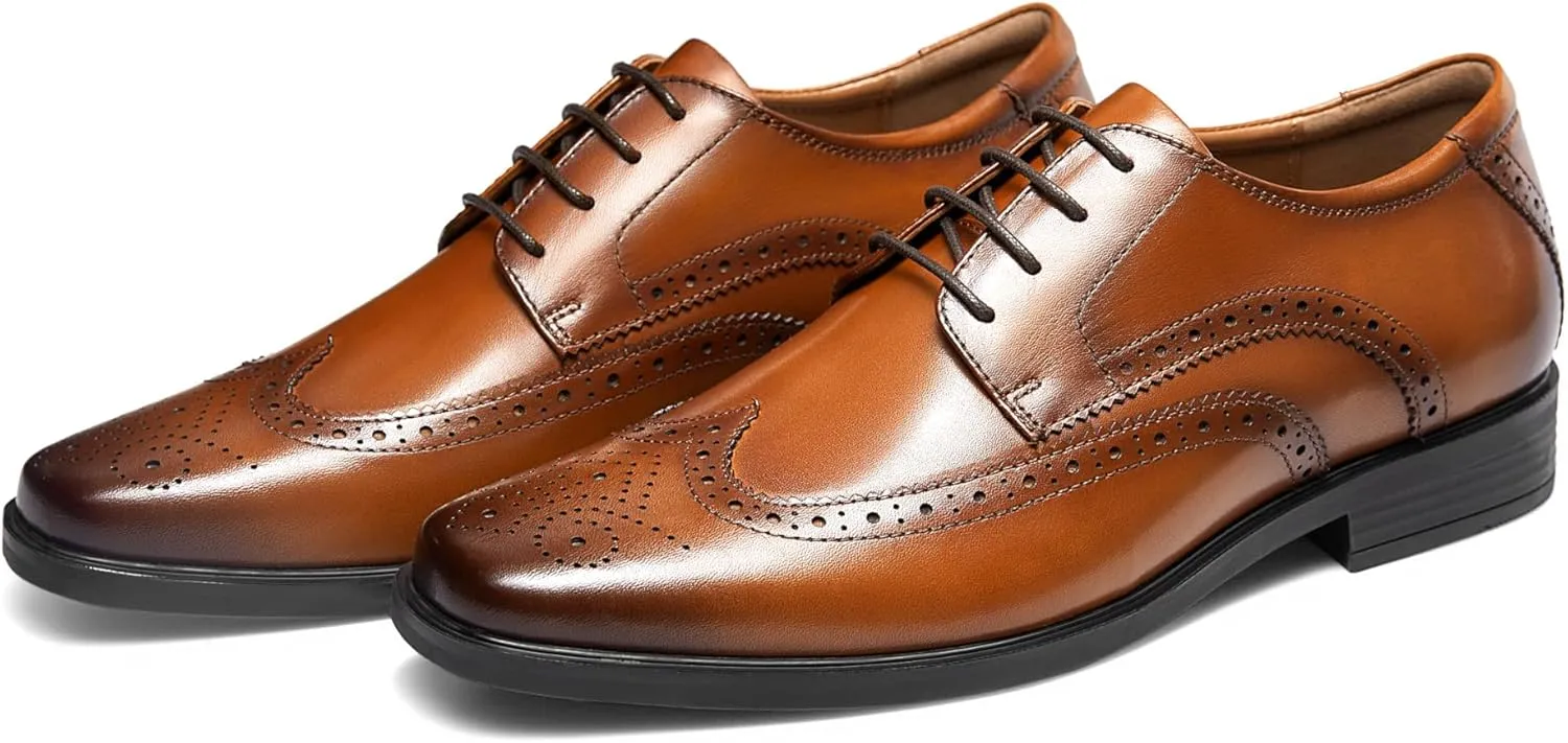 Mens Leather Oxford Shoes Formal Lace up Dress Shoes