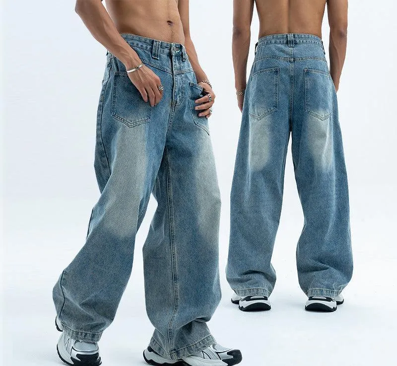 Men’s Retro Wide-Leg Jeans – Summer Denim