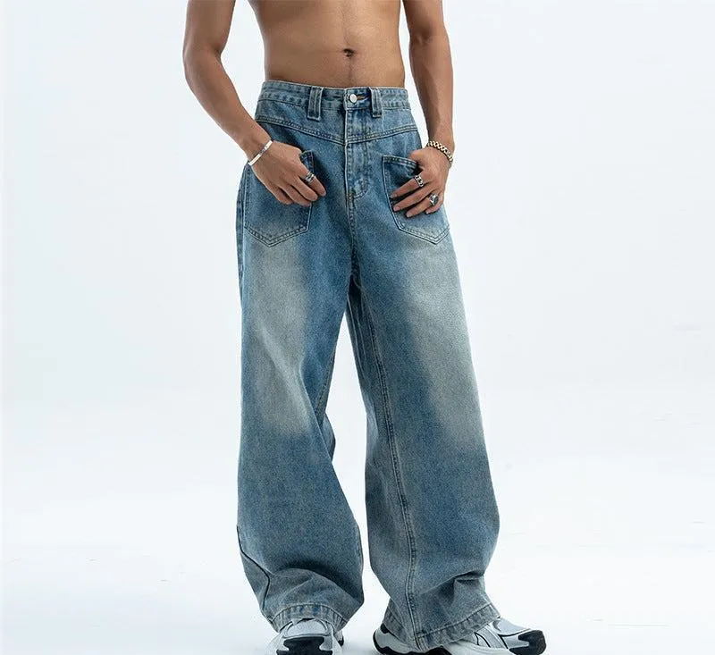 Men’s Retro Wide-Leg Jeans – Summer Denim