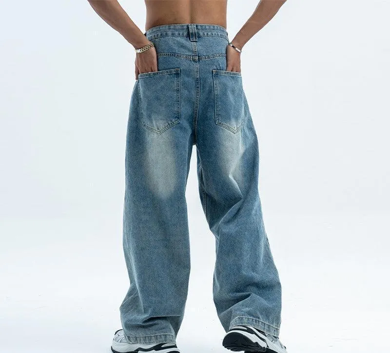 Men’s Retro Wide-Leg Jeans – Summer Denim