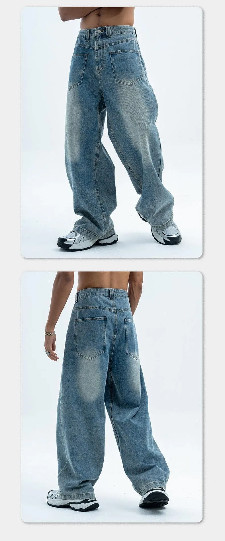 Men’s Retro Wide-Leg Jeans – Summer Denim