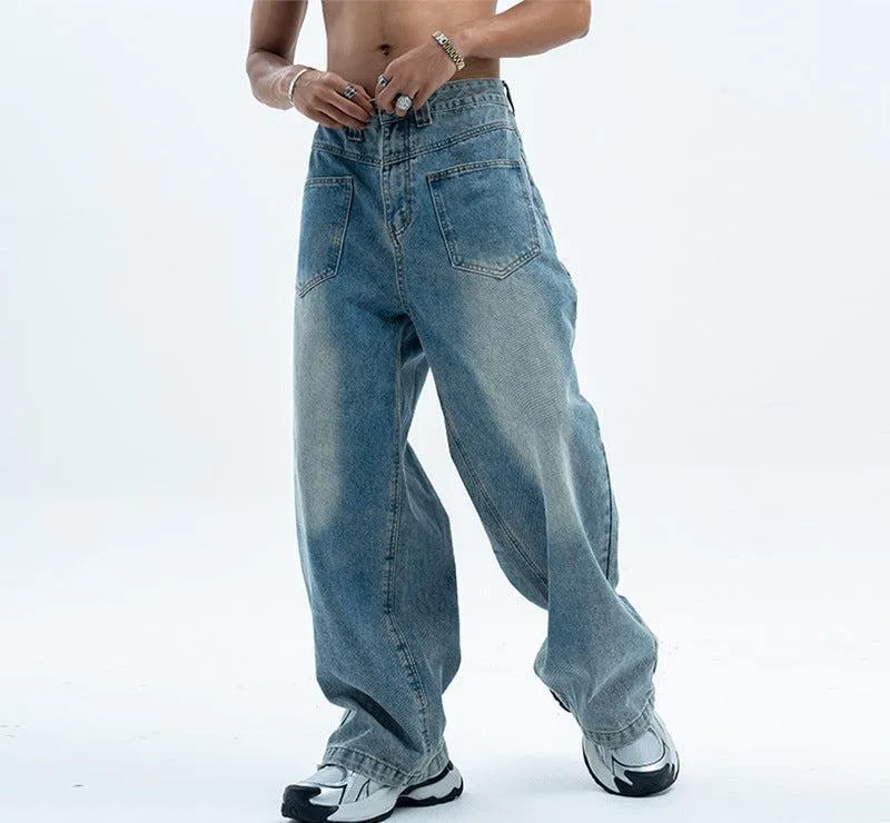 Men’s Retro Wide-Leg Jeans – Summer Denim