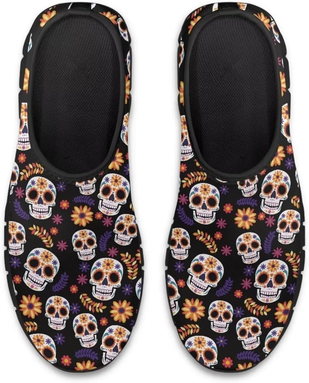 Men's Skull Casual Shoes Low Cut Sports Sneakers Slip On Flat Loafers Non-Slip Comfortable Running Shoes for Outdoor