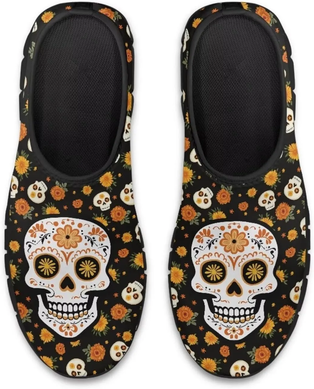Men's Skull Casual Shoes Low Cut Sports Sneakers Slip On Flat Loafers Non-Slip Comfortable Running Shoes for Outdoor