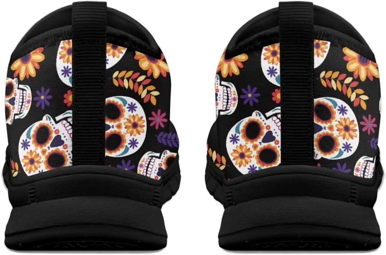Men's Skull Casual Shoes Low Cut Sports Sneakers Slip On Flat Loafers Non-Slip Comfortable Running Shoes for Outdoor