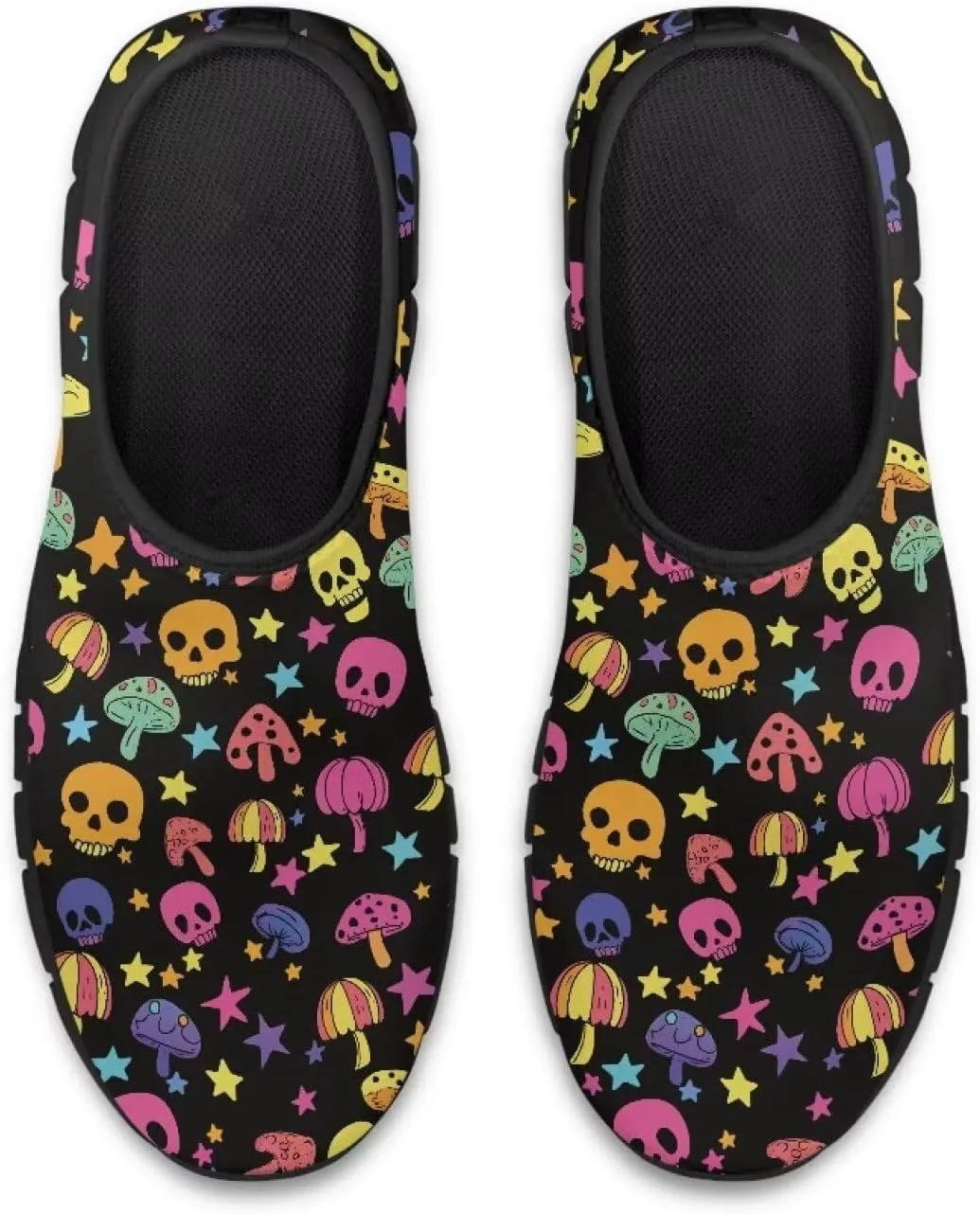Men's Skull Casual Shoes Low Cut Sports Sneakers Slip On Flat Loafers Non-Slip Comfortable Running Shoes for Outdoor
